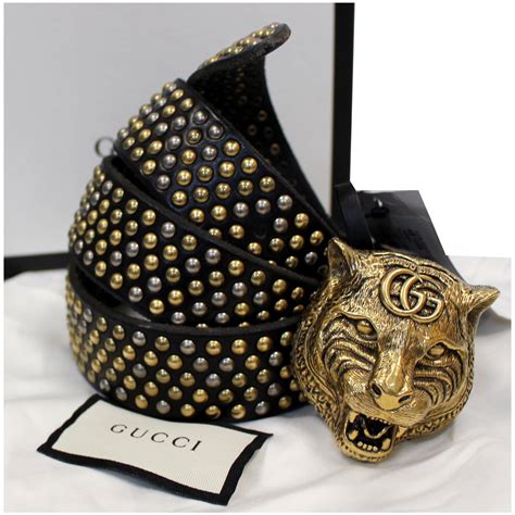 gucci feline head belt for sale|gucci pet collection.